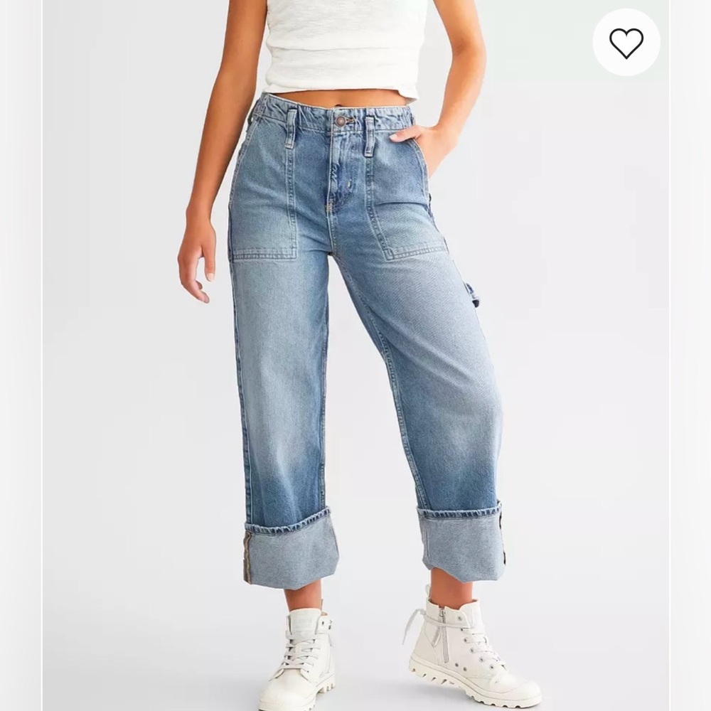 Free People Major Leagues Mid Rise Cuffed Cropped Jean - Picture 2 of 10